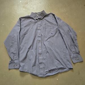 Ariat Pro Series Blue Green Plaid Long Sleeve Western Button Up Shirt Size Large